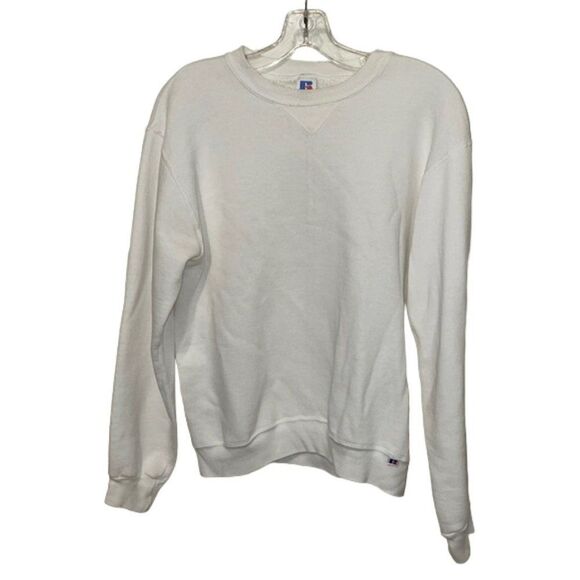 Russell Athletic Vintage 90s White Sweatshirt Adult Medium Made in USA - Picture 1 of 11